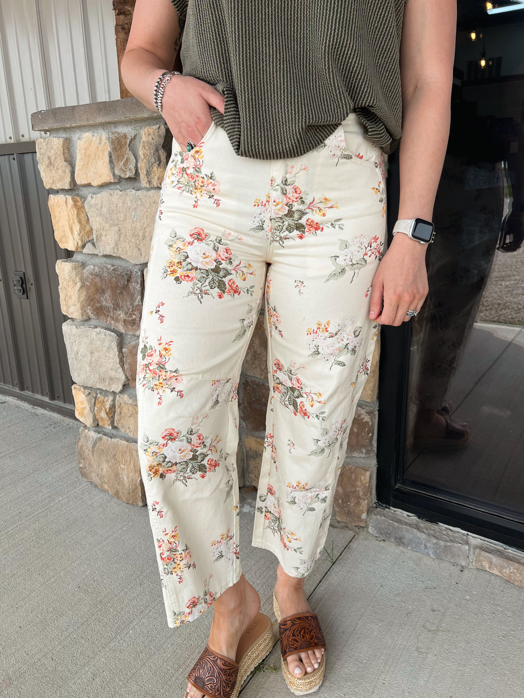 Floral Barrel Jeans