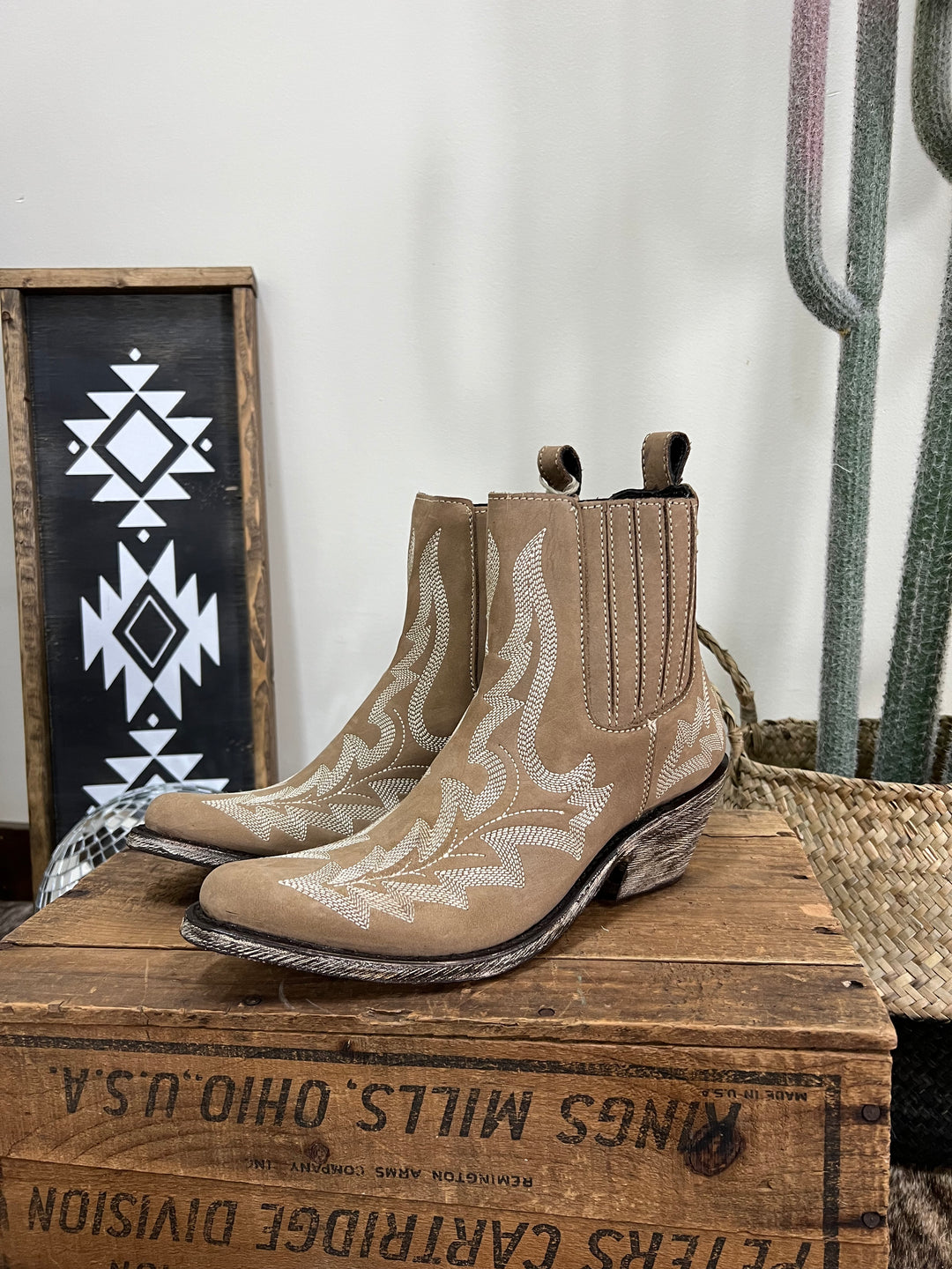 Simone Taupe Booties- Liberty Black{SIZE 6.5}