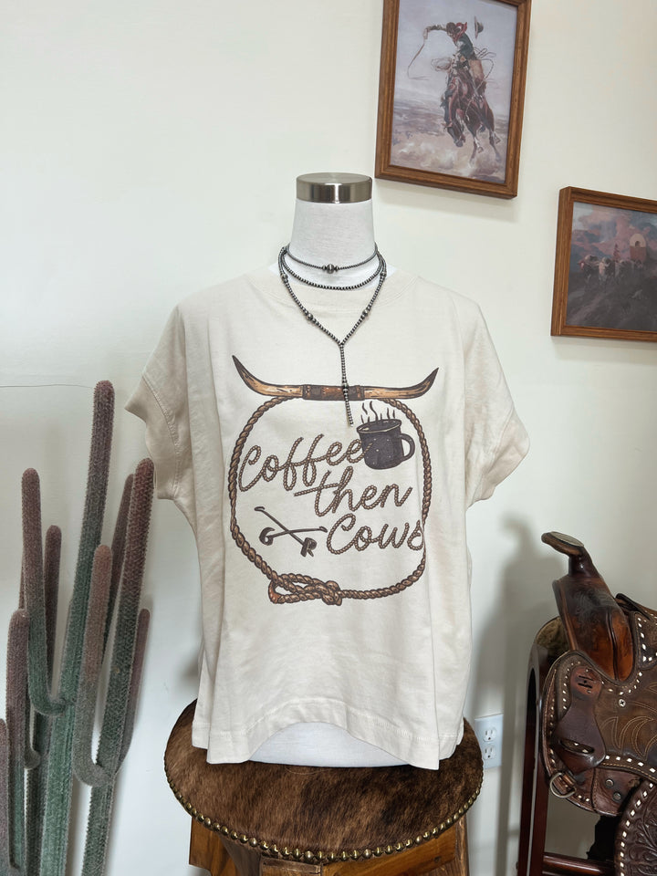 Coffee Then Cows Relaxed Tee