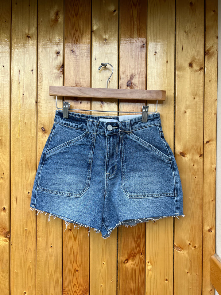 High Rise Patch Pocket Shorts