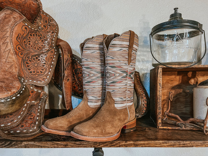 Ariat: Chimayo Rough Out Square Toe Boots