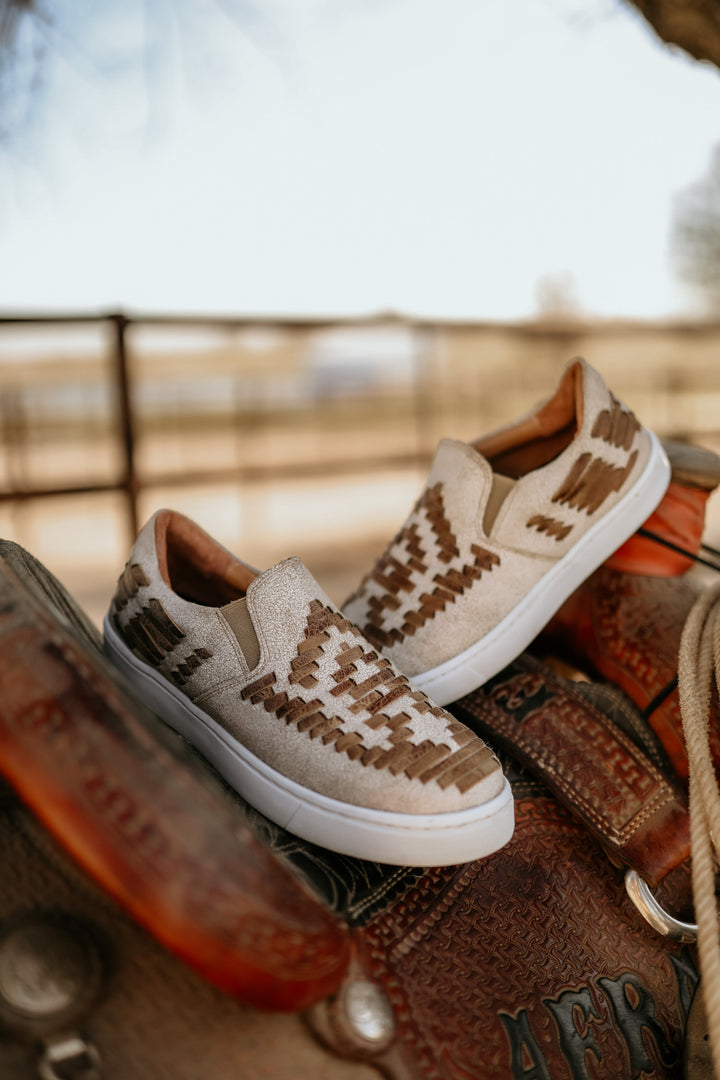 Dakota Leather Weaved Tennis Shoes{SIZE 6 ONLY}