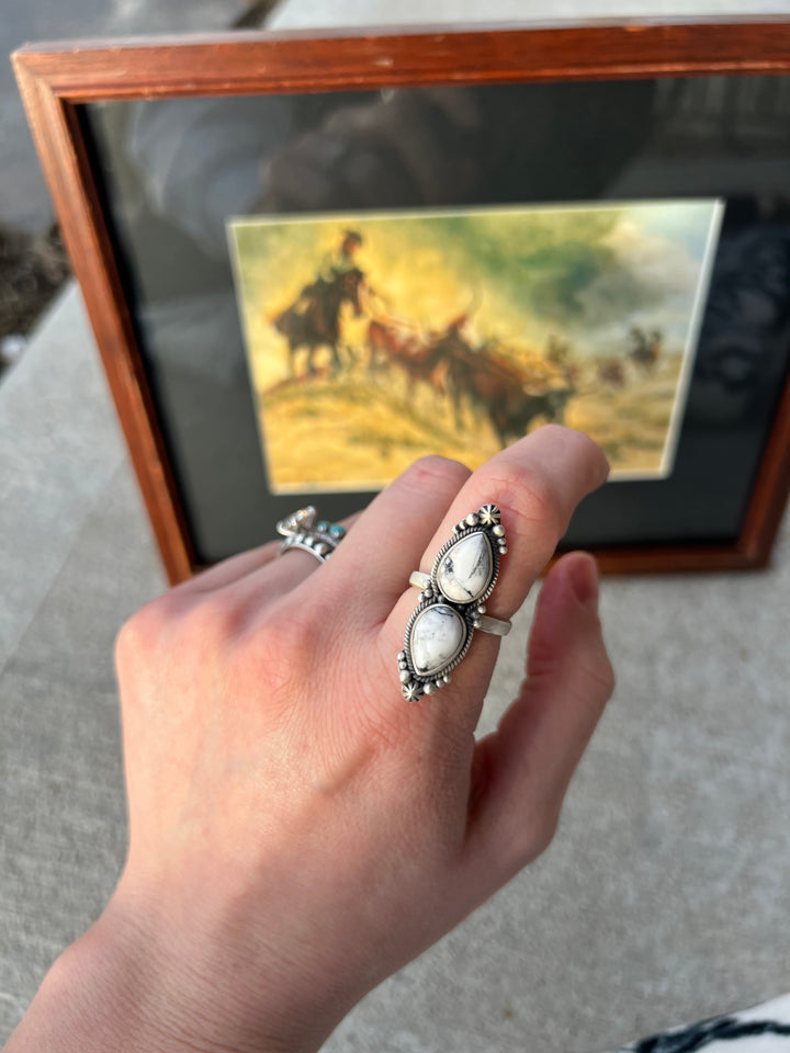 White Buffalo 2 Stone Ring