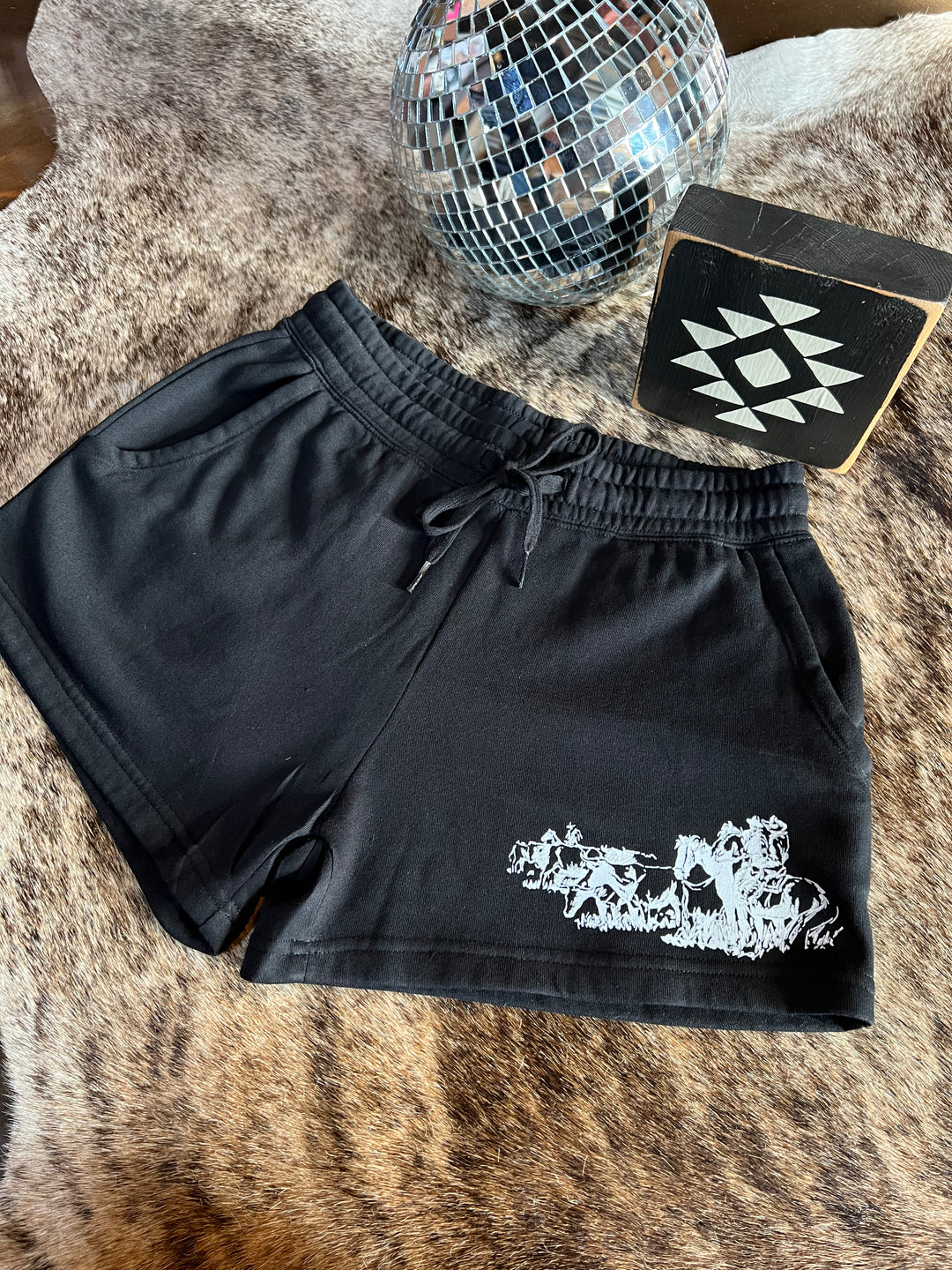 Cowboy Shorts-Black{Pick Your Design}