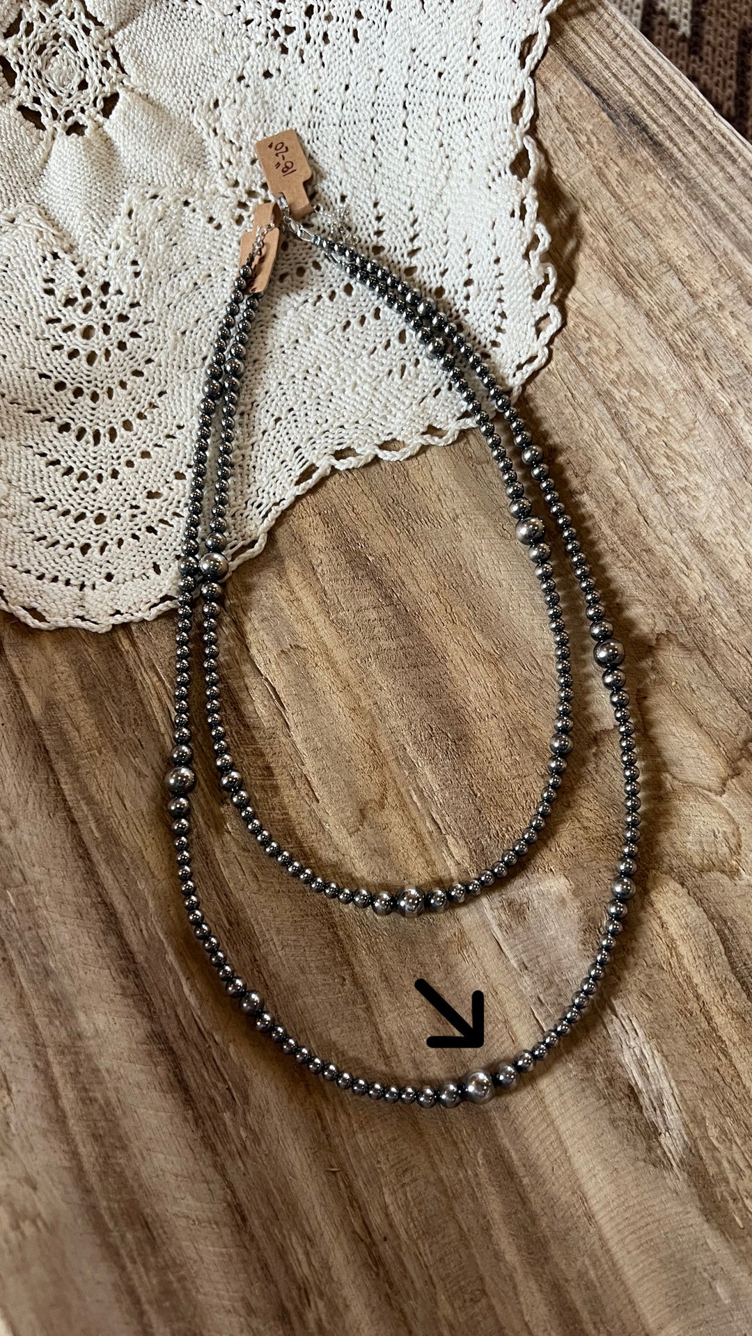 Graduated Sterling Silver Pearl Necklace-22”