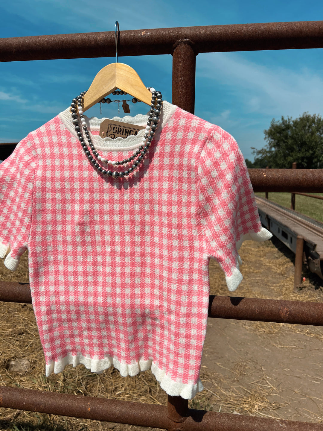 Gingham Sweater Top