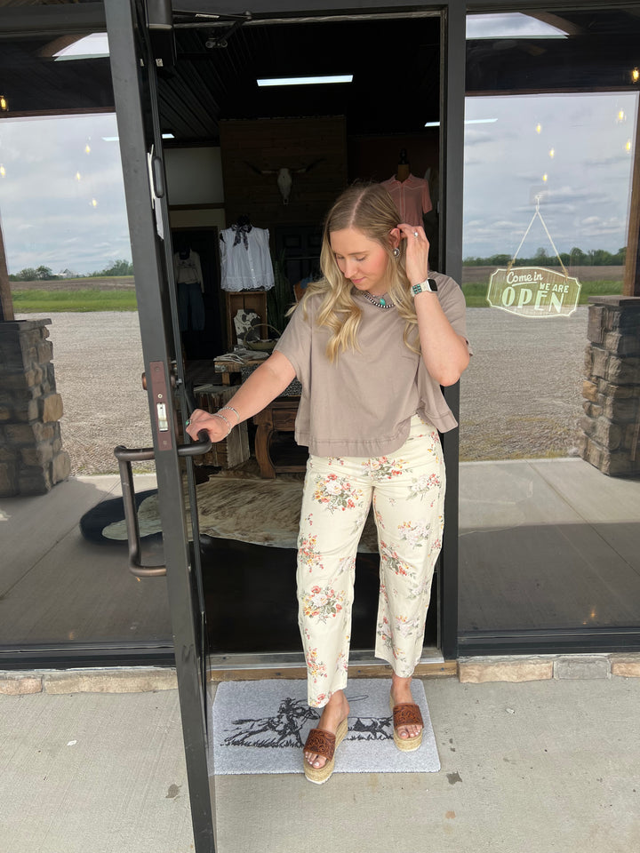 Floral Barrel Jeans