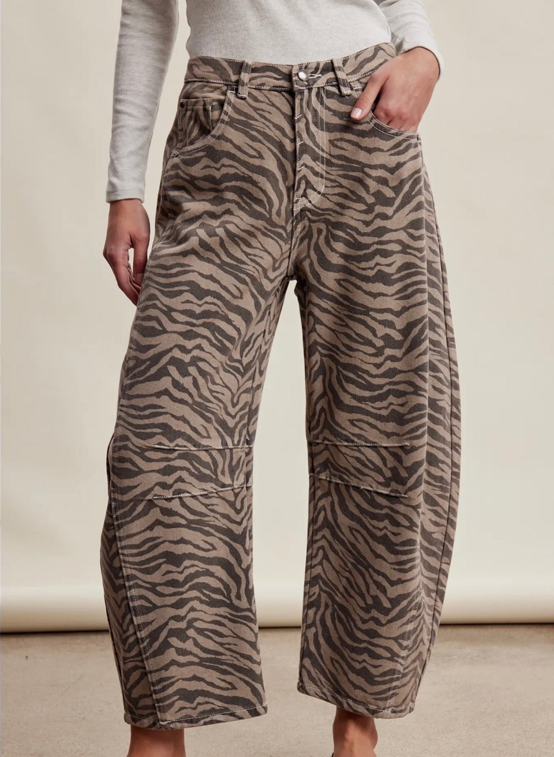 Zebra Barrel Jeans