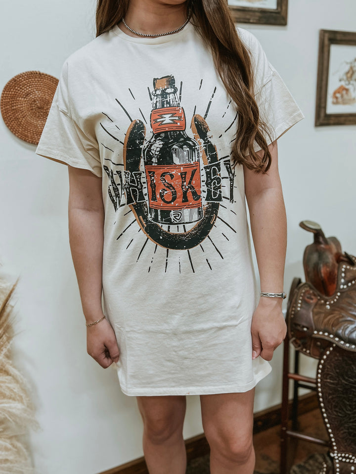 Whiskey T-Shirt Dress{SMALL ONLY}