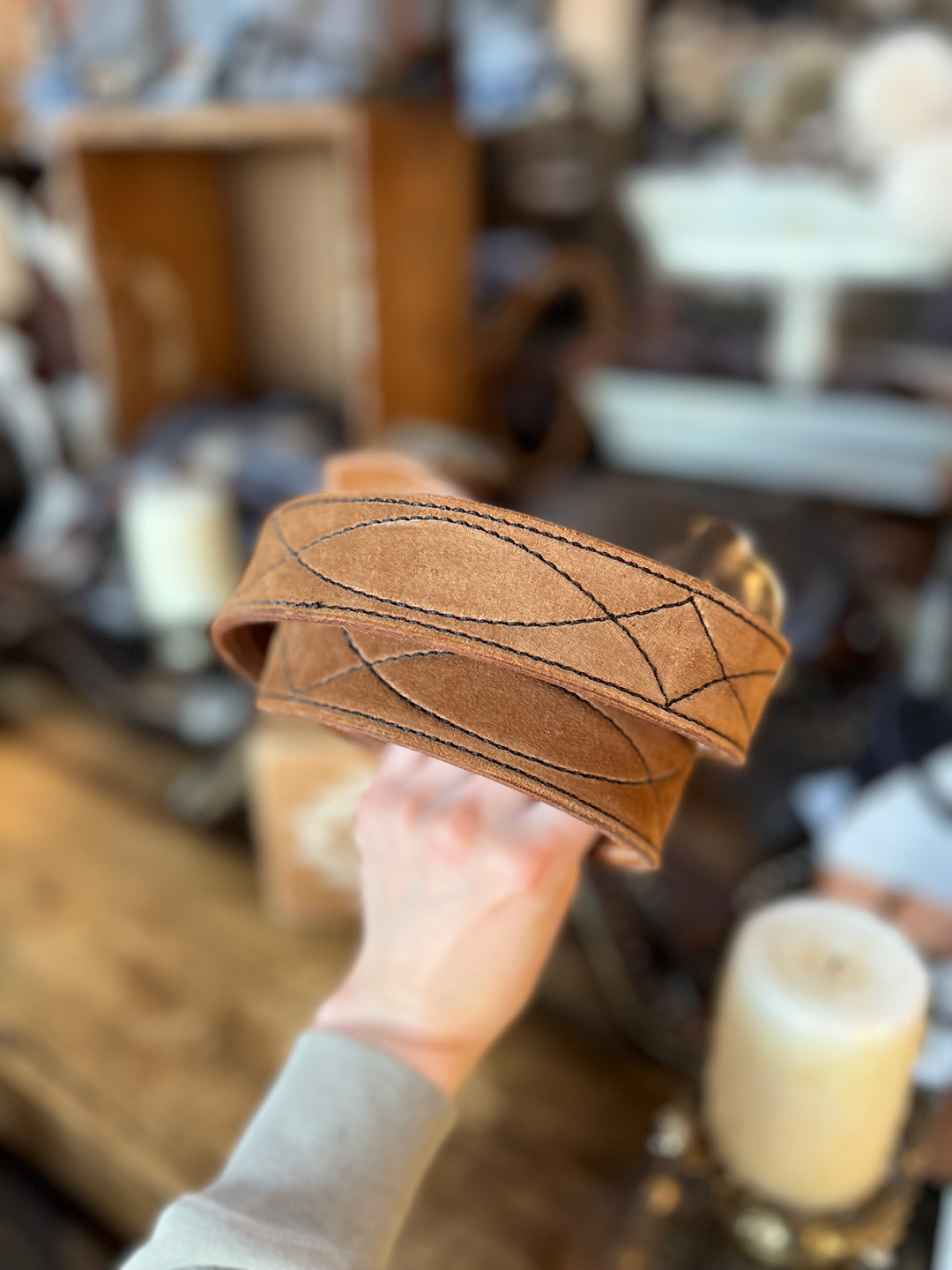Desert Tan Rough Out Leather Belt
