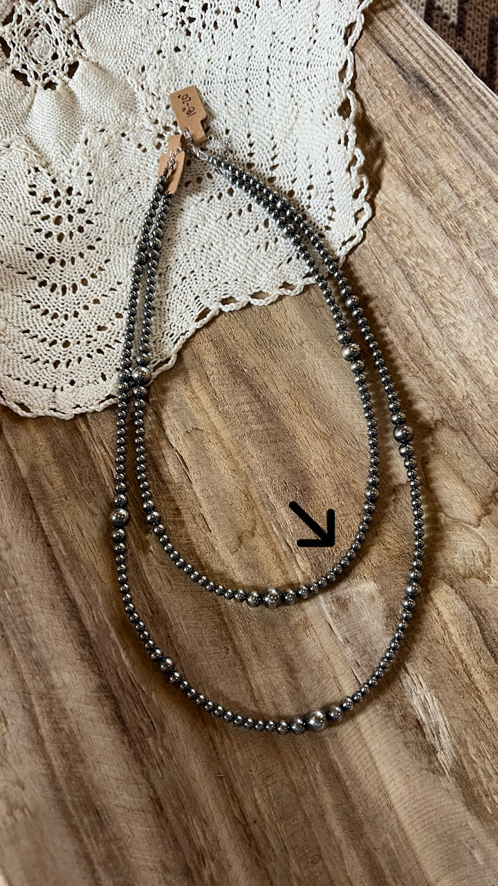 Graduated Sterling Silver Pearl Necklace-18”