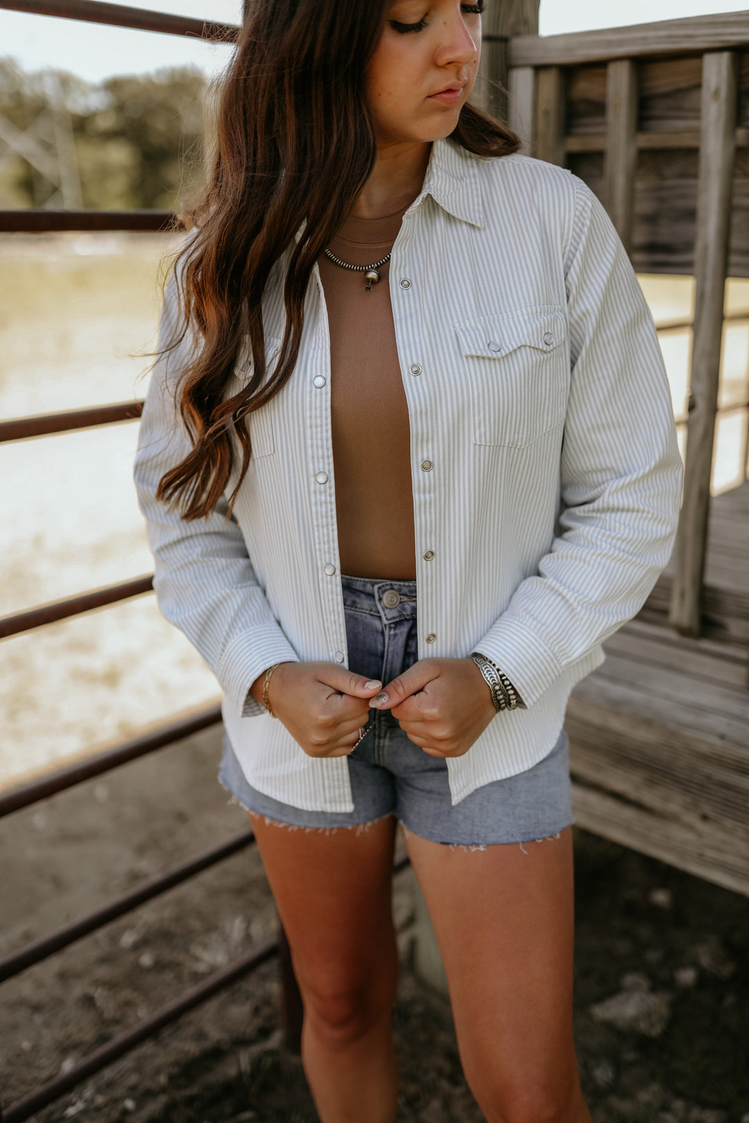 Pinstripe Button-Up