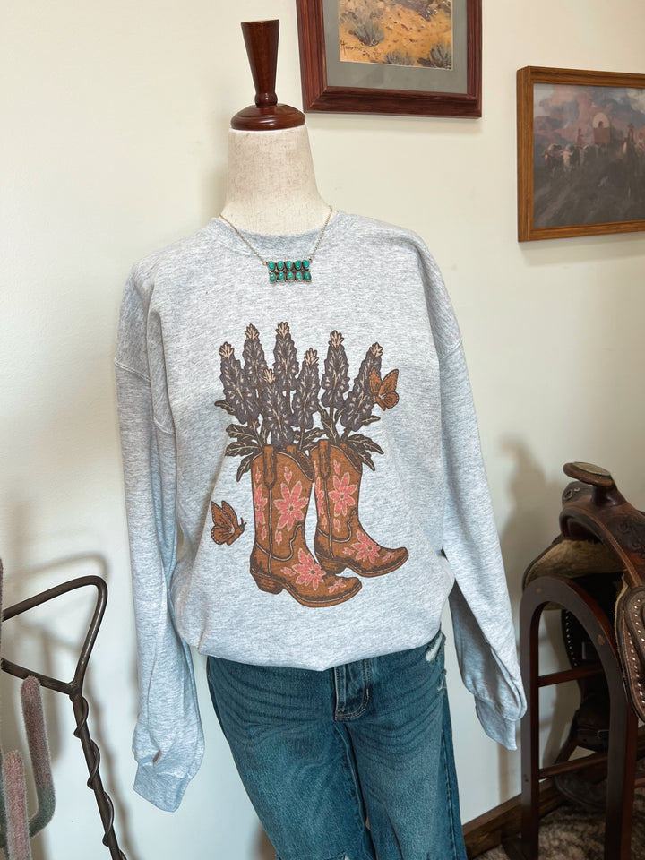 Texas Bloomin Boots Crewneck