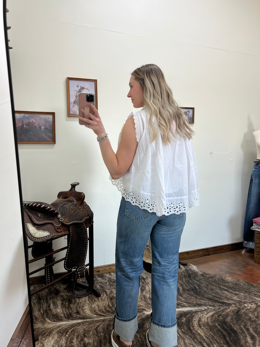 Cottage Grace Eyelet Tank