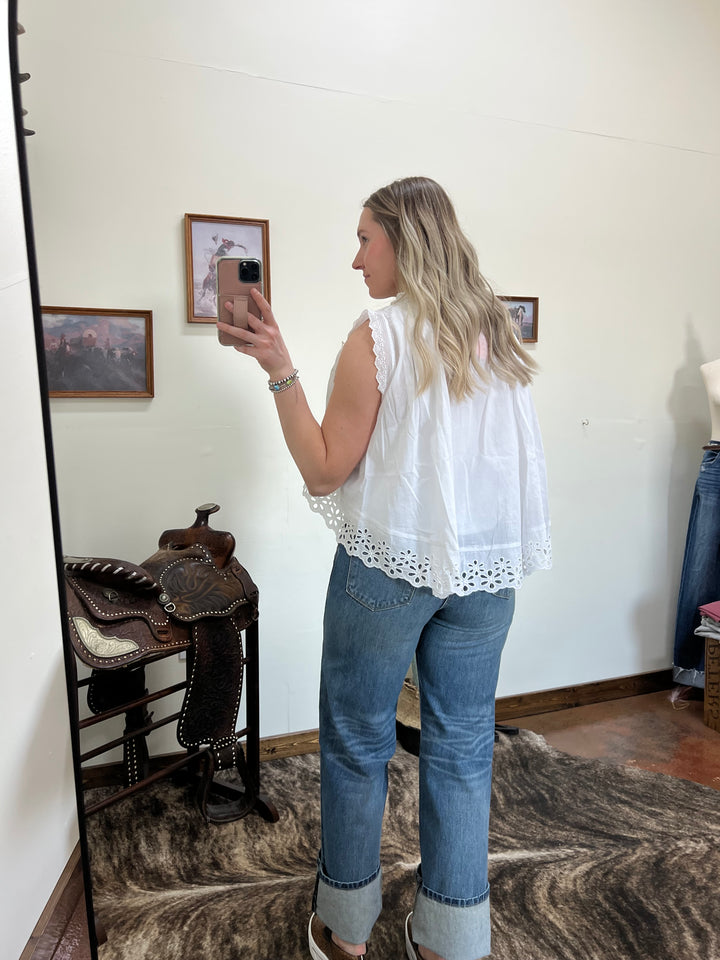 Cottage Grace Eyelet Tank