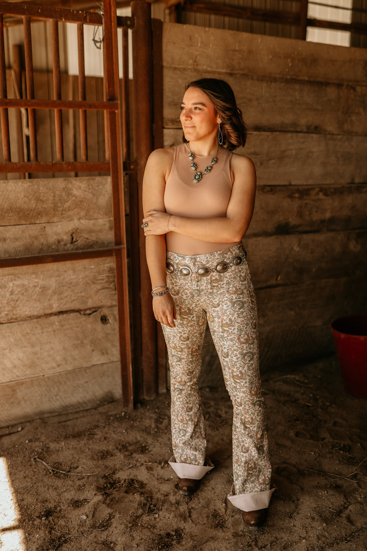 Floral Horse Shoe Flares-REVERSIBLE