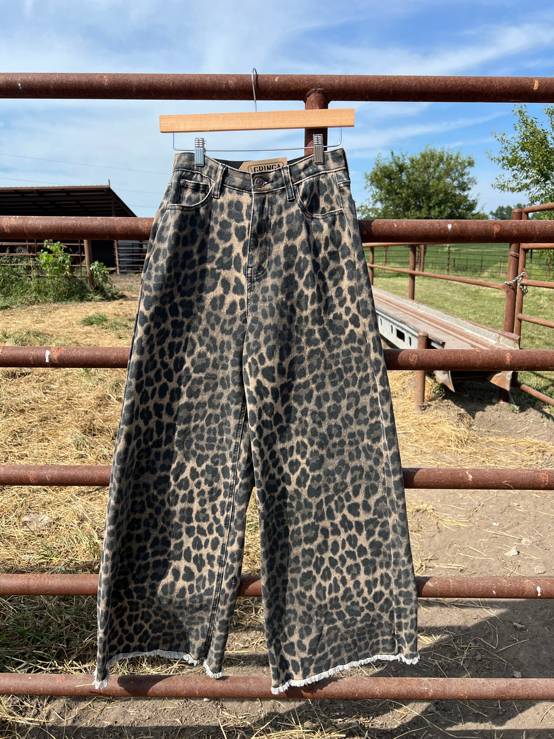 Lacey Leopard Wide Leg Jeans
