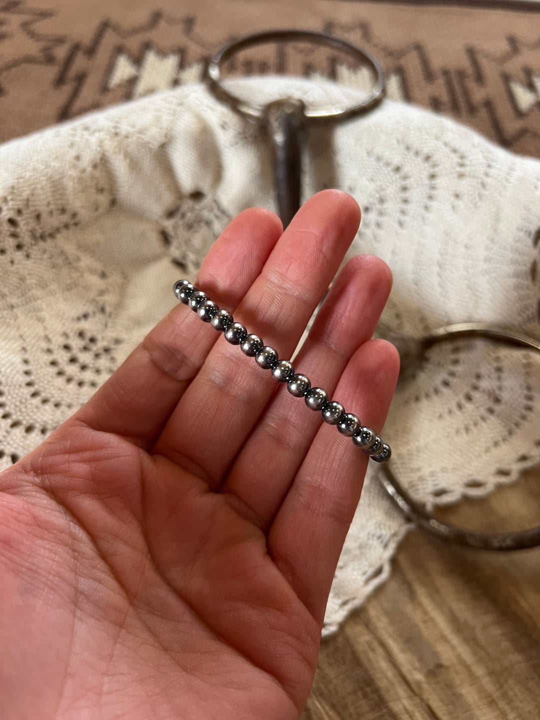5mm Sterling Silver Pearls Necklace measures Bracelet