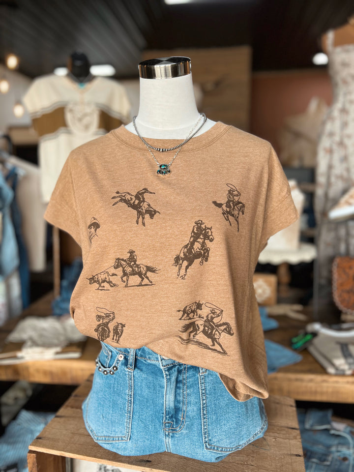 Cowboy Motif Relaxed Tee