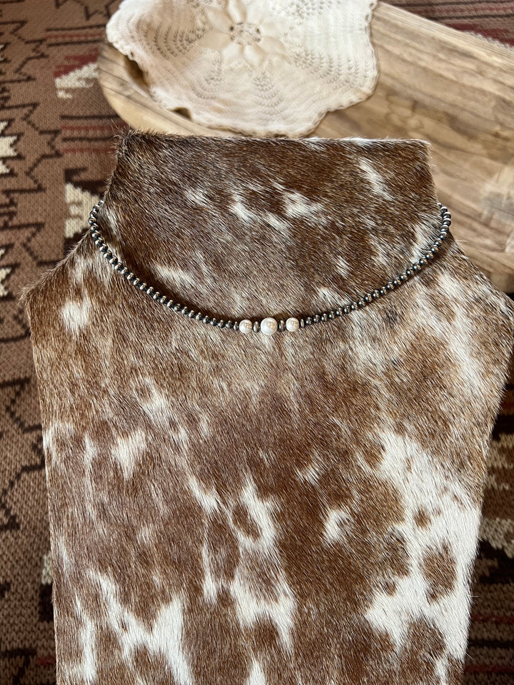4mm Desert Pearl & Fresh Water Pearl Necklace-14”