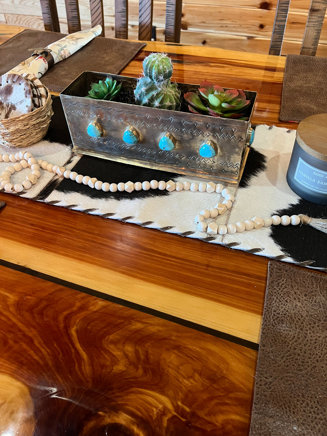 Stamped Turquoise Planter