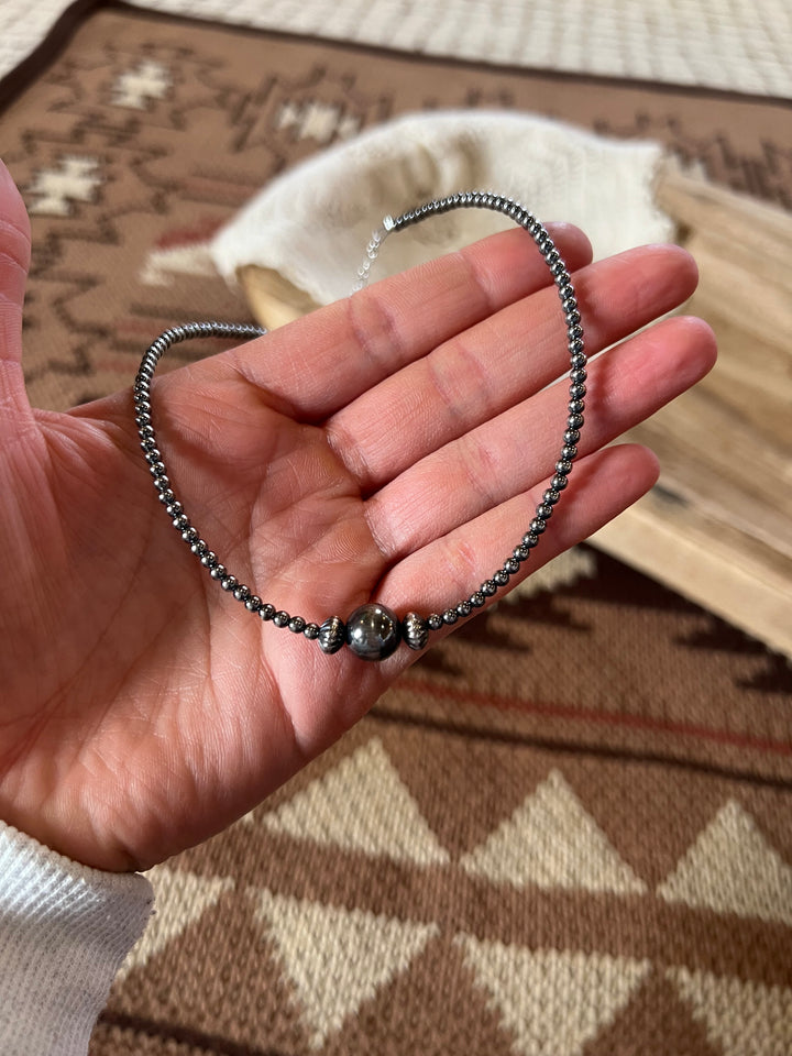 3mm & 10mm Accent Pearl Necklace