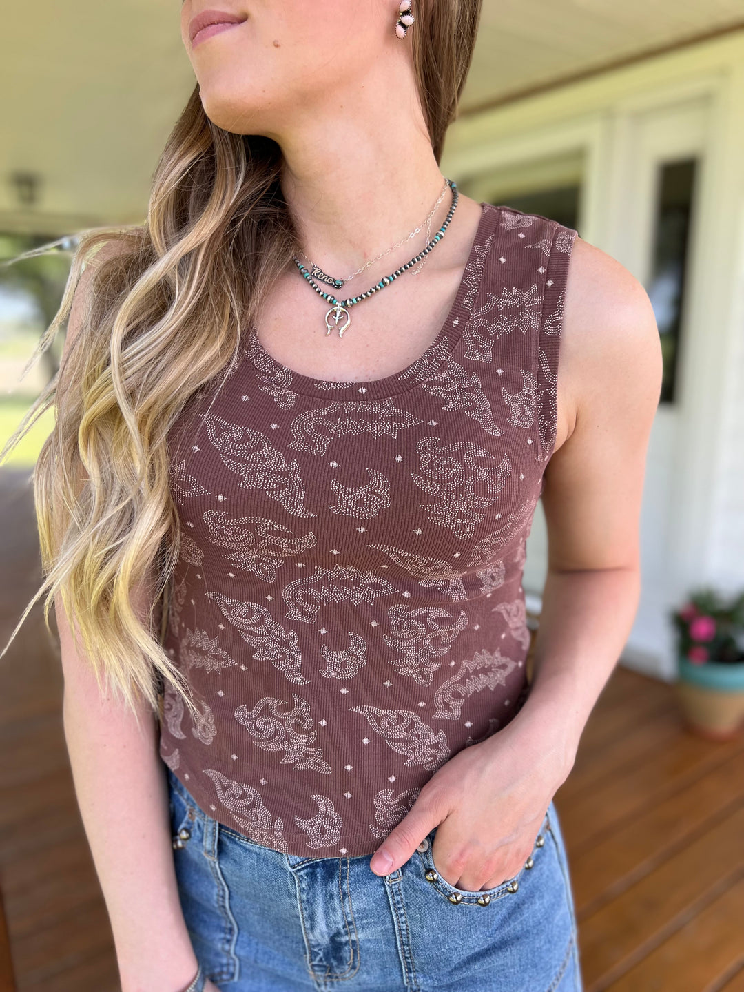 Boot Stitch Tank{LARGE ONLY}