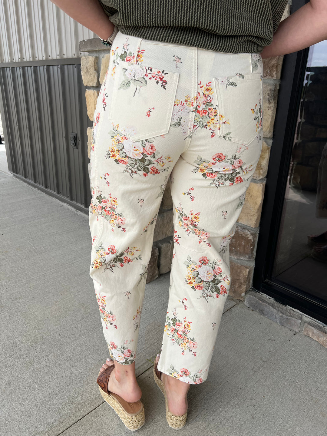 Floral Barrel Jeans