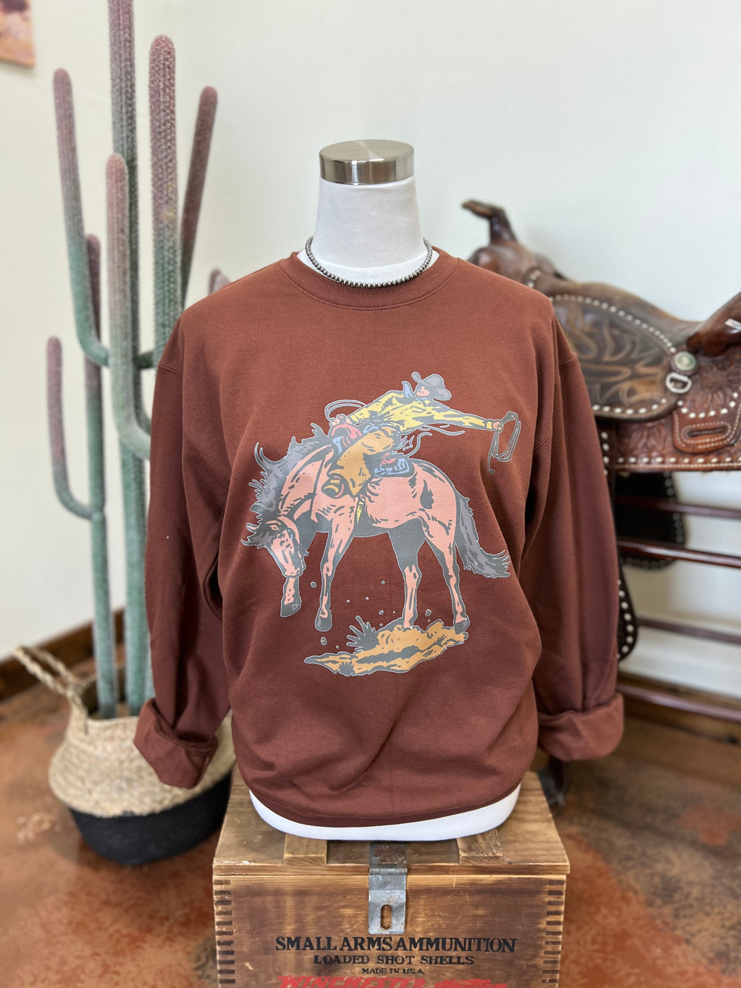 Strung Out Crewneck-Rust