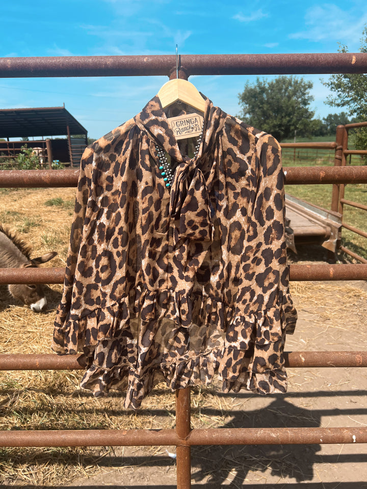 Leopard Chiffon Top