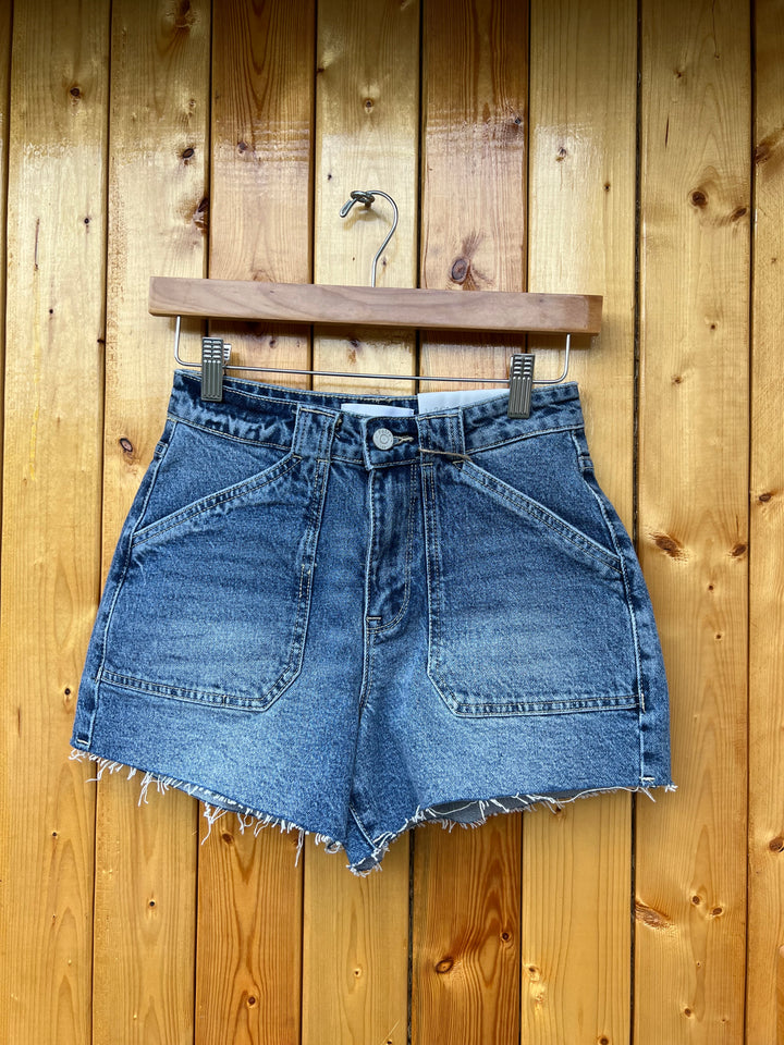 High Rise Patch Pocket Shorts