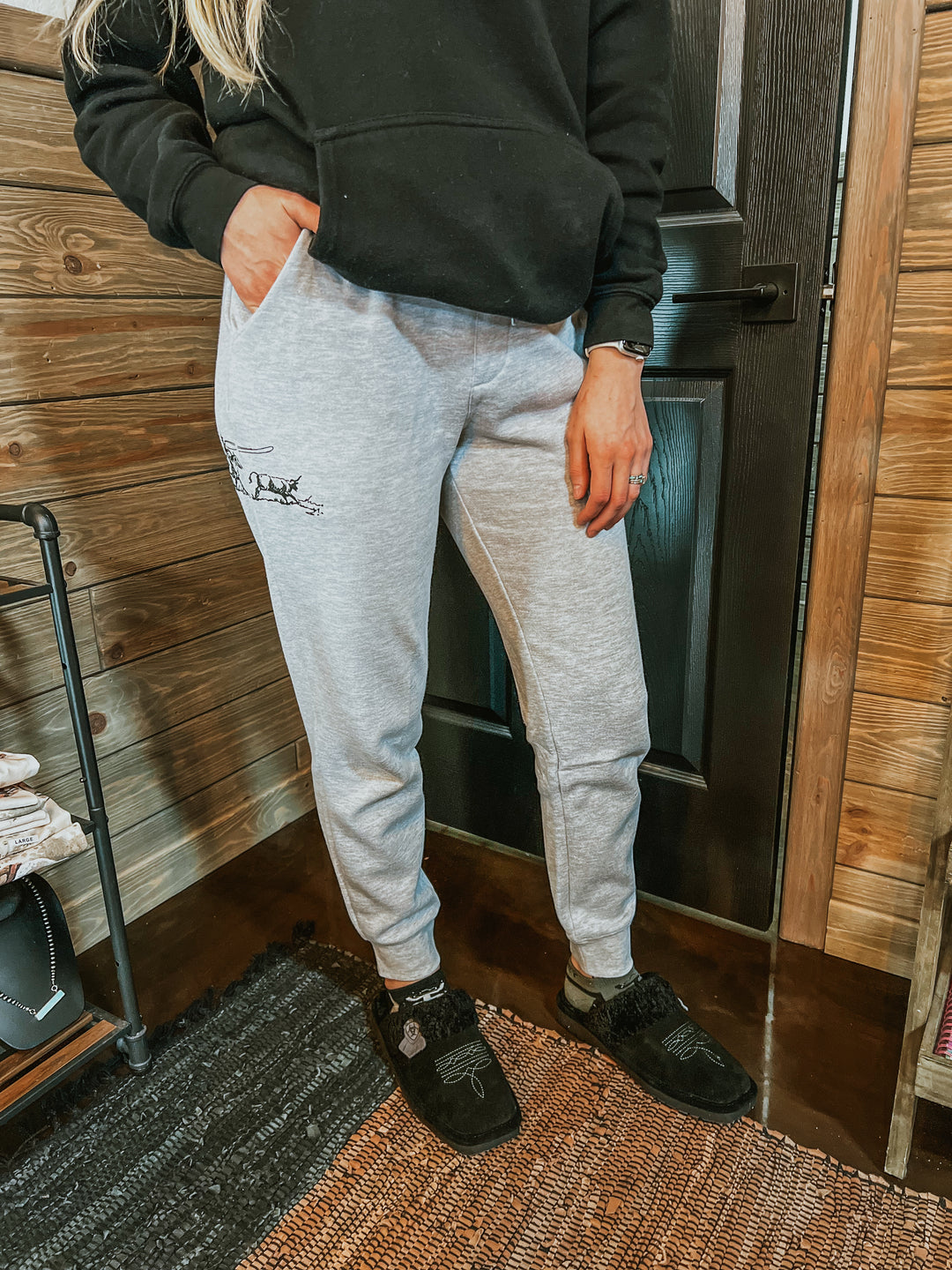 Cowboy Roper Joggers-Gray