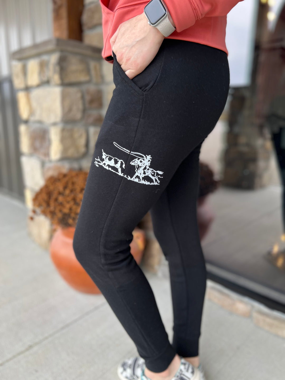 Cowboy Roper Joggers-Black