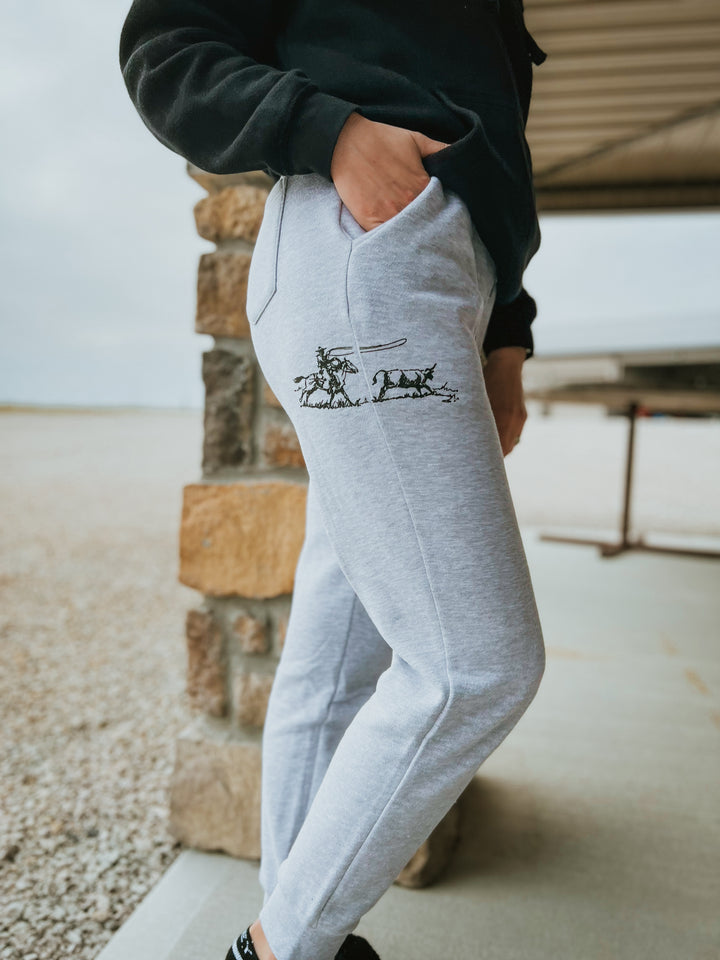 Cowboy Roper Joggers-Gray