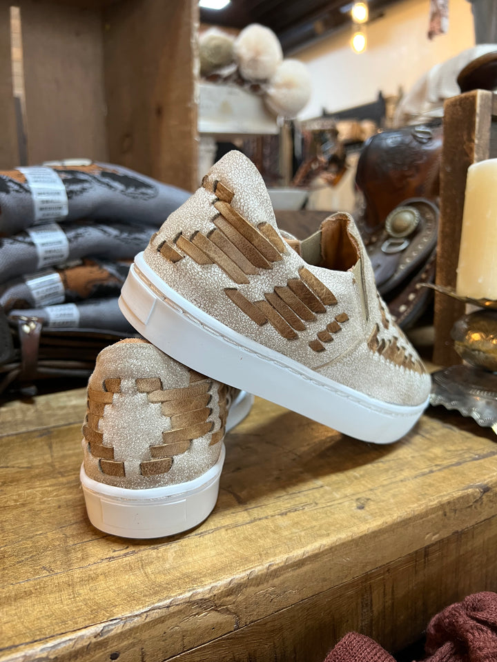 Dakota Leather Weaved Tennis Shoes{SIZE 6 ONLY}