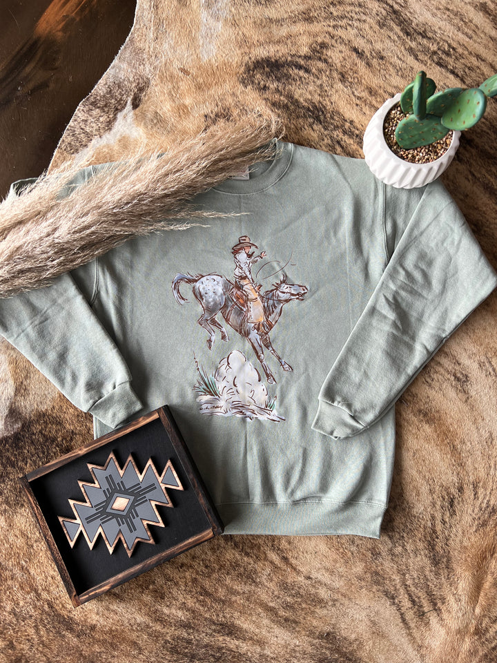 Rank One Crewneck- Sage
