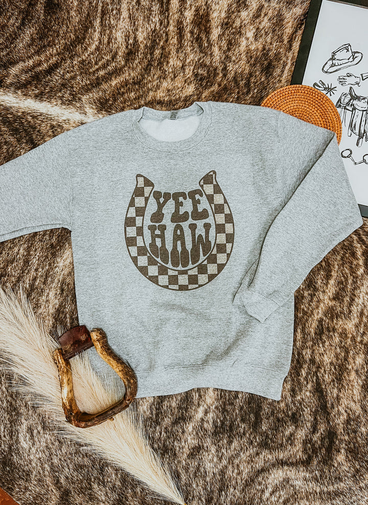 Checker YEE HAW Crewneck