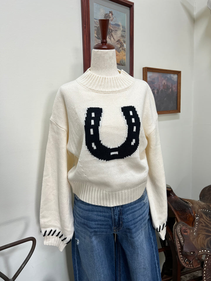 Horseshoe Crop Knit Sweater