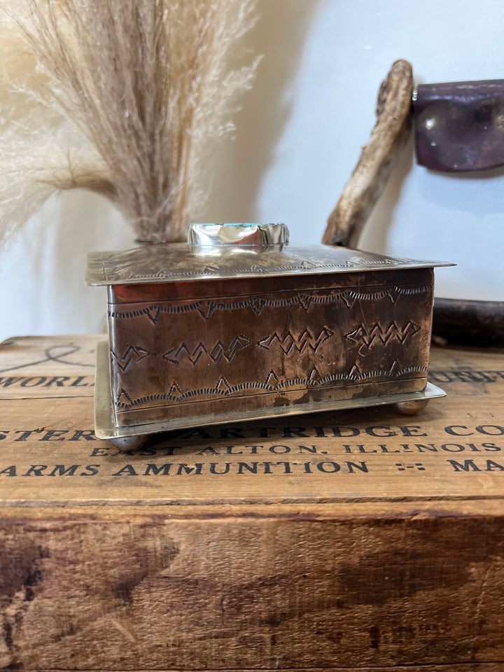 Turquoise Chunk Sterling Silver Jewelry Box