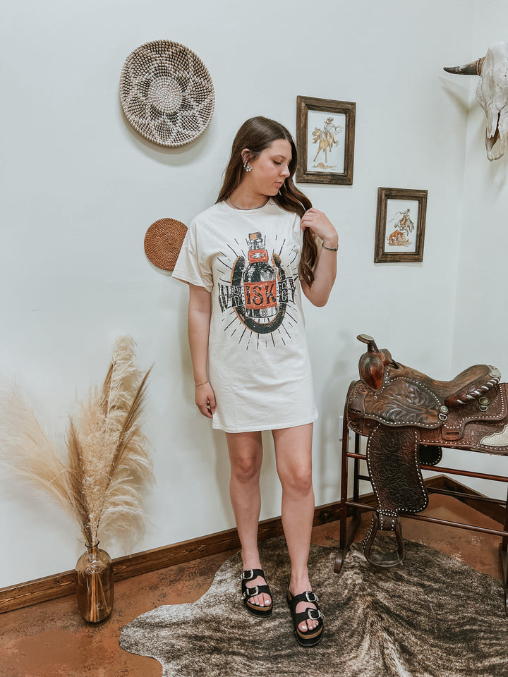 Whiskey T-Shirt Dress{SMALL ONLY}