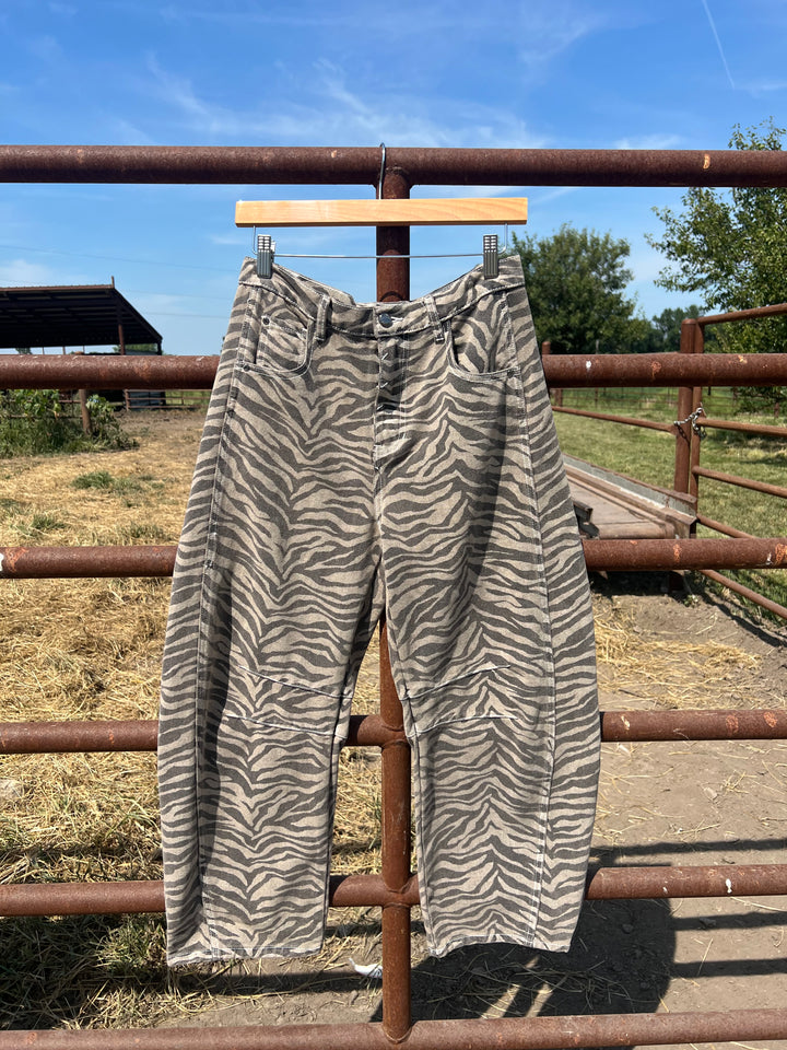 Zebra Barrel Jeans
