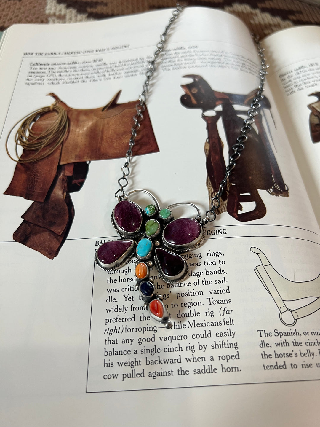 Multi Stone Dragon Fly Necklace