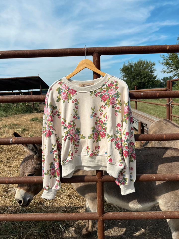 Ivory Floral Sweat Set