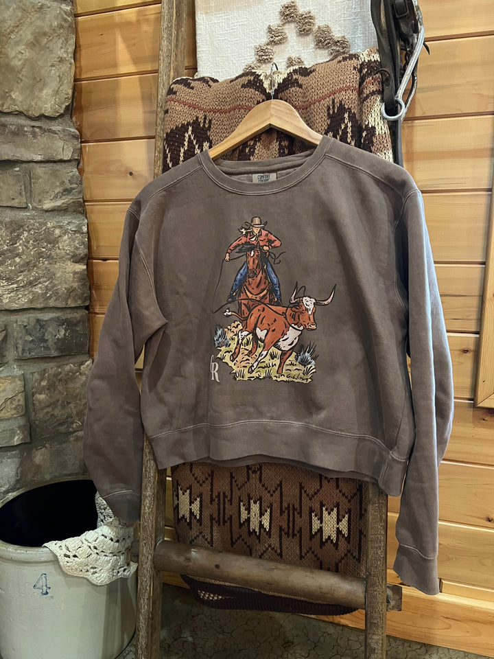 Branded Roping Crop Crewneck