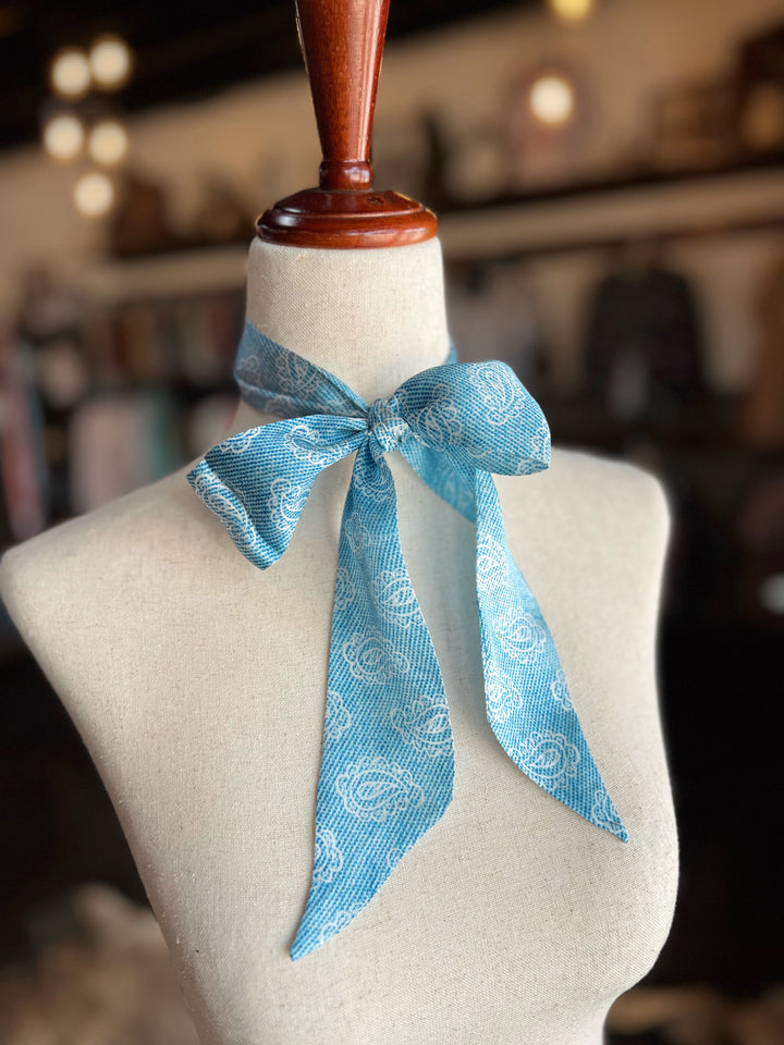 Denim Paisley Twilly