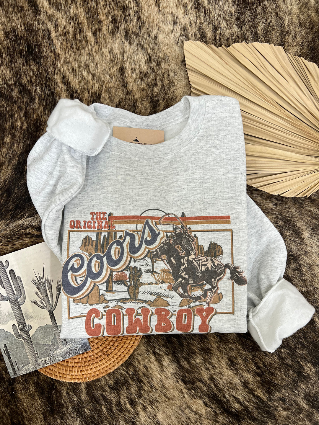 Coors Cowboy Crewneck- Ash