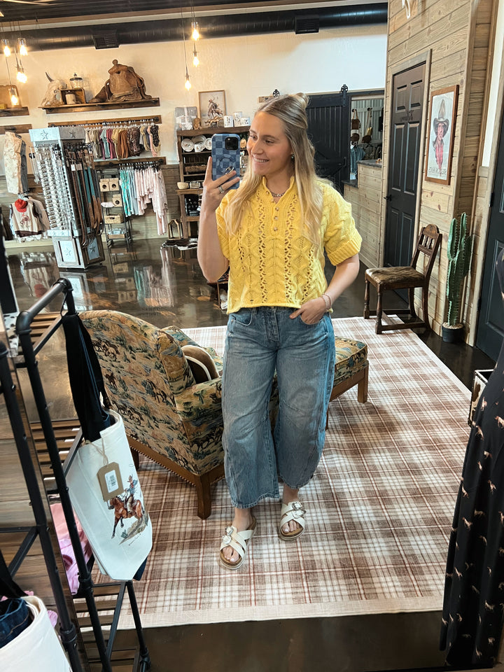 The Claire Sweater Top-Lemon