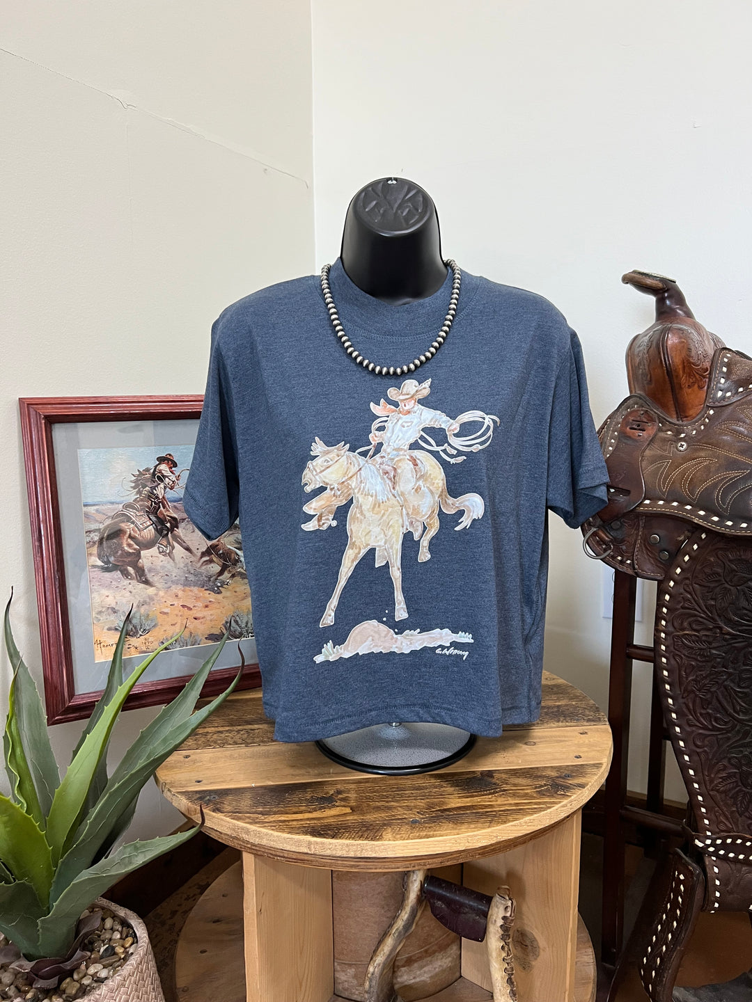 Wild One Slightly Crop Tee-Vintage Denim