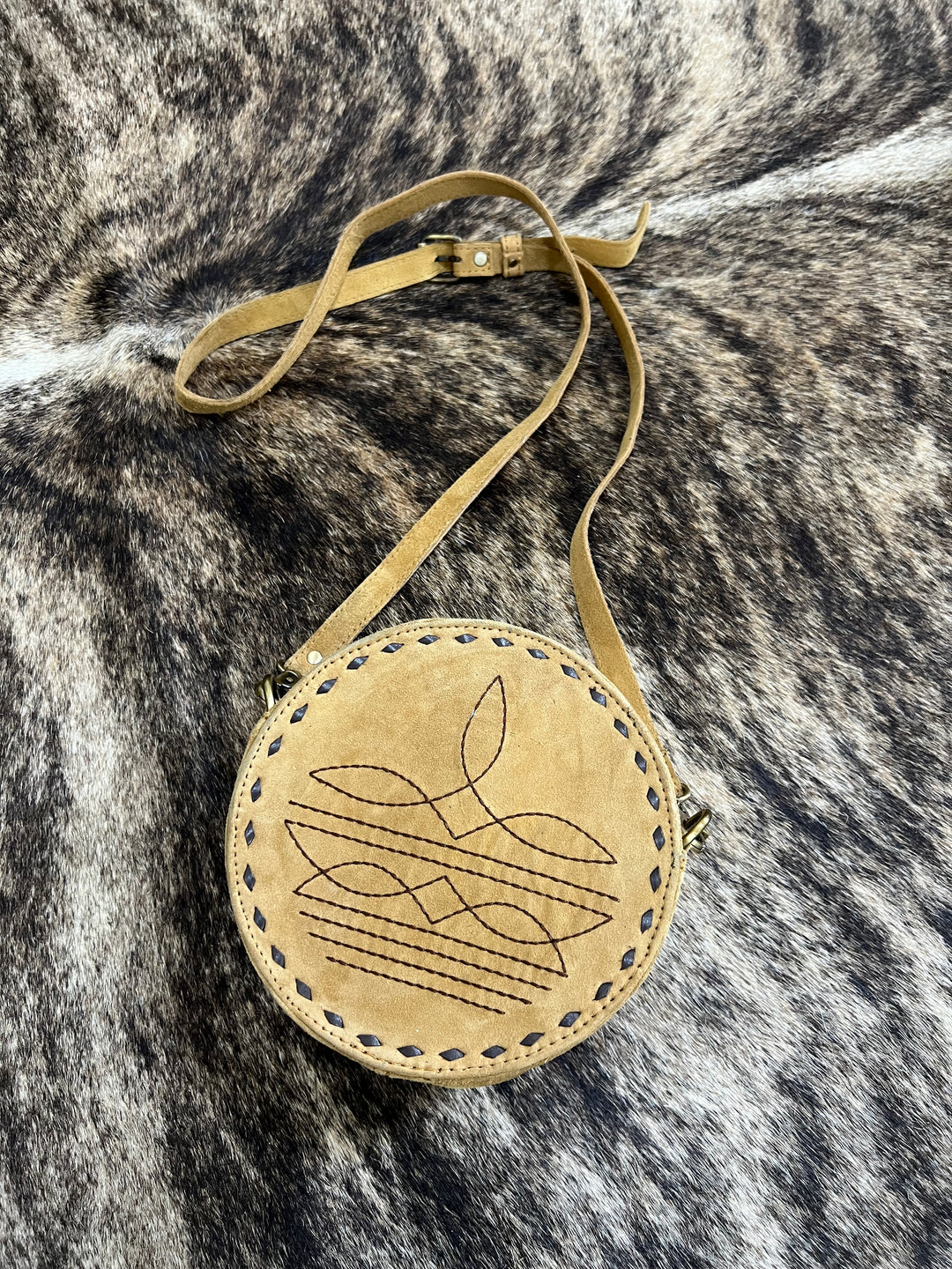 Mini Boot Stitch Canteen Purse-Camel