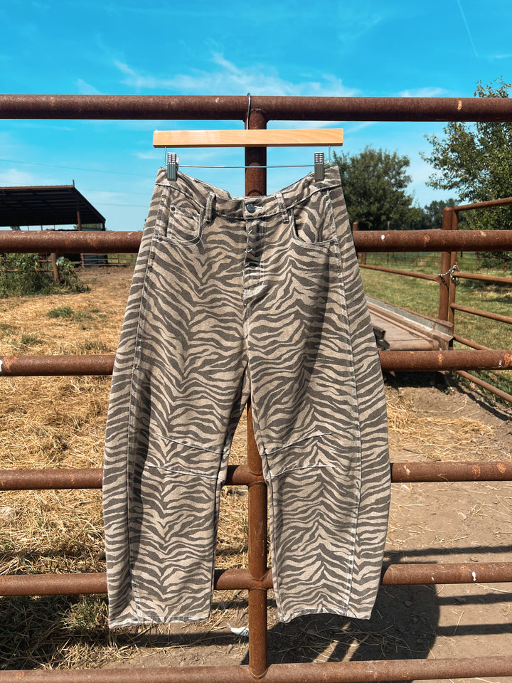 Zebra Barrel Jeans